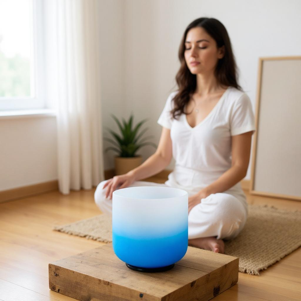 Blue 8” Crystal Singing Bowl